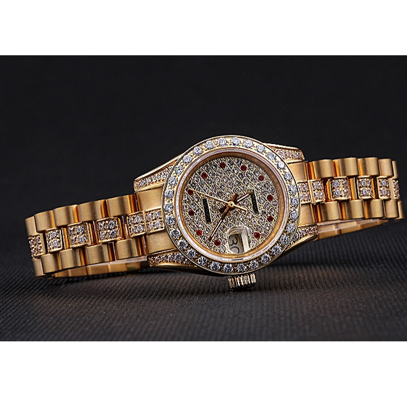 Aaa replica watch Swiss Dial DateJust 622023 Gold Diamond Rolex 0815